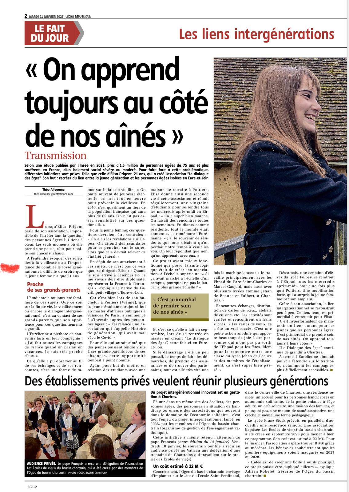 ECOLES DE VIES-ECHO REPUBLICAIN_VATICAN